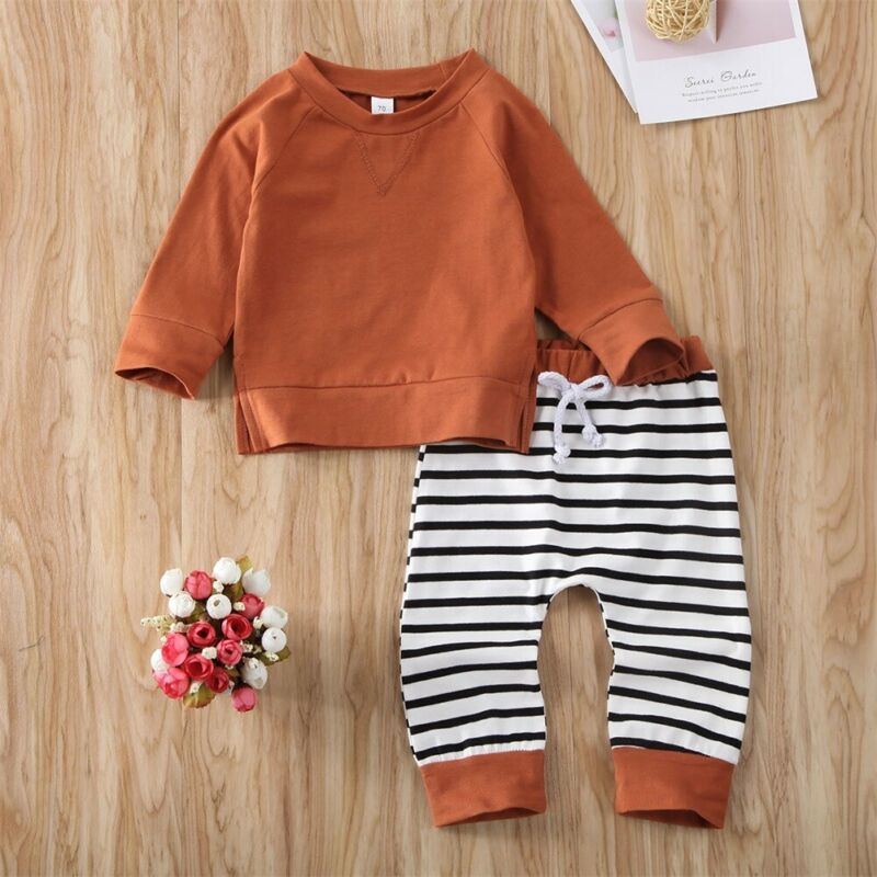 Toddler Top T-Shirt Long with Striped Pants