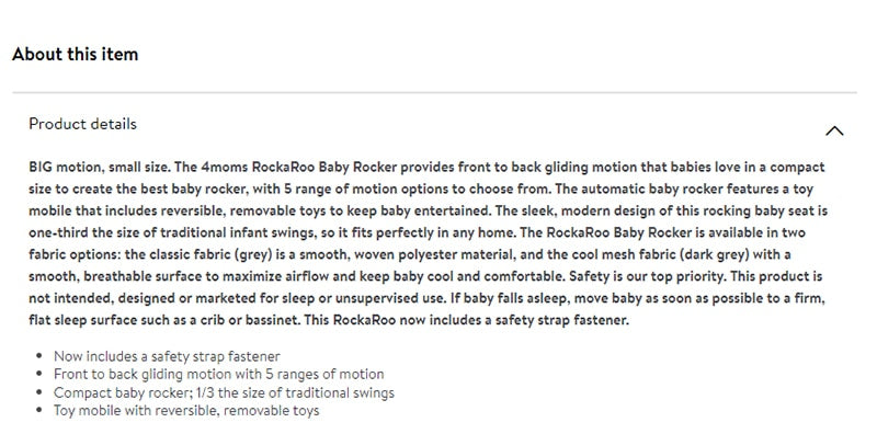 Baby Rocker and Safety Strap Fastener
